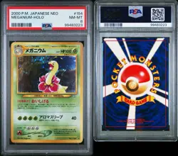 2000 POKEMON JAPANESE NEO #154 MEGANIUM-HOLO PSA 8 - Image 1