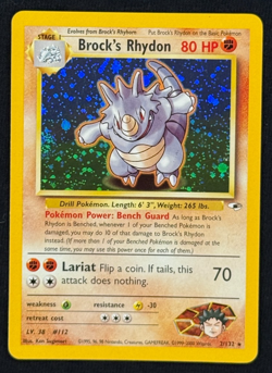 BROCK'S RHYDON *Holo Rare* (NM/LP) - Gym Heroes 002/132 - Pokemon TCG - Image 1