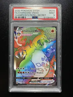 Pokemon Charizard VMAX Champion's Path Secret Rare Full Art #074 PSA 9 Mint - Image 1