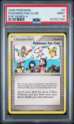 PSA 9 2006 POKEMON POP SERIES 4 #9 POKEMON FAN CLUB POP SERIES 4 MINT - Image 1