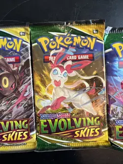 3x New, Sealed Pokemon TCG Evolving Skies Sleeved Booster Pack Sylveon & Umbreon - Image 3