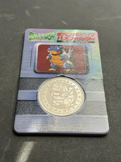 1998 Pokemon Meiji Blastoise 003 Lottery Medal with Backing Rare Prize Coin - Image 2