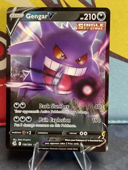 Pokemon TCG - 2021 Gengar V - 156/264 Fusion Strike Ultra Rare Holo - Mint - Image 1