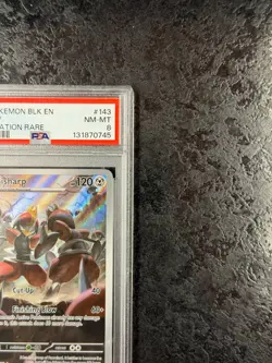 2025 POKEMON BLACK BOLT EN BISHARP ILLUSTRATION RARE #143 NM-MT PSA 8 - Image 2