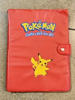 1999 Pokemon Cards Pikachu Red Collector's Album Vintage Pocket Binder Official - Image 1