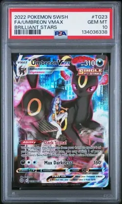 PSA 10 Umbreon VMAX TG23/TG30 Brilliant Stars FA Pokemon Card Trainer Gallery - Image 1