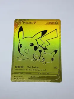 Pokemon Card Pikachu V #SWSH145 Celebrations 25th Anniversary Promo Gold NM/M - Image 1