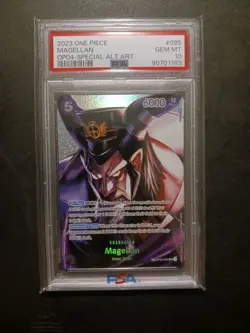 One Piece Card Game TCG OP04 Magellan OP02-085 Alt Art SP PSA 10 - Image 1