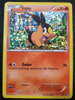 Tepig 3/12 McDonald’s 2011 Collection Holo LP Pokemon TCG Card See Pics - Image 1