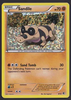 Sandile 8/12 McDonalds 2011 Promo Holo Rare Pokemon Card MP - Image 1