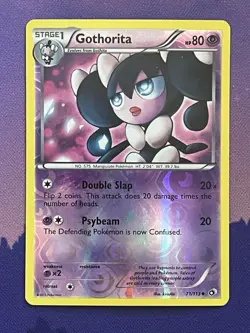 REVERSE HOLO Gothorita 71/113 Legendary Treasures Pokemon Card kirisAki Art - Image 1
