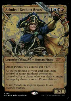 MTG Secret Lair Drop Series Admiral Beckett Brass #1410 NM Rainbow Foil - Image 1