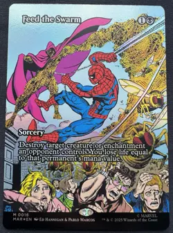 Feed the Swarm Foil Borderless Magic Spider-Man Marvel Universe MTG - Image 1