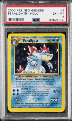 2000 POKEMON NEO GENESIS #4 FERALIGATR-HOLO PSA 6 - Image 1