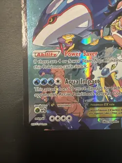 2015 POKEMON XY DOUBLE CRISIS #6 FULL ART/TEAM AQUA'S KYOGRE EX E - Image 4