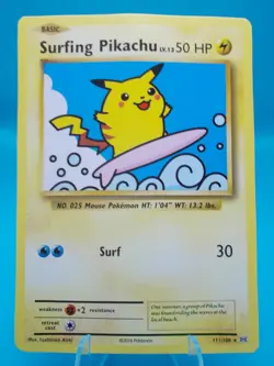 Surfing Pikachu 111/108 Evolutions Pokemon TCG Regular Moderately Played - Image 1