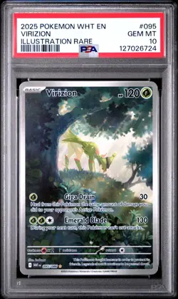 PSA 10 Virizion 095/086 Pokemon White Flare Illustration Rare 2025 GEM MINT - Image 1