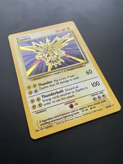 Pokemon Zapdos Base Set Holo Rare 16/102 - LP - Image 2