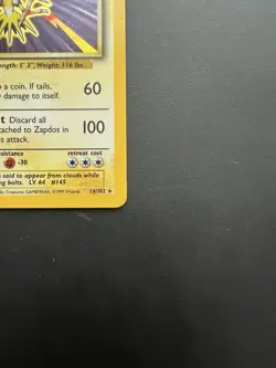 Pokemon Zapdos Base Set Holo Rare 16/102 - LP - Image 5