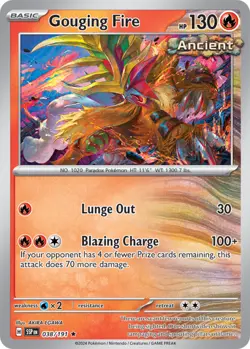 Pokemon Gouging Fire - 038/191 - Rare - Reverse Holo NM-Mint Surging Sparks - Image 1