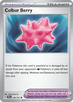 Pokemon Colbur Berry - 168/191 - Uncommon - Reverse Holo NM-Mint Surging Sparks - Image 1