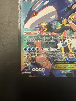 2015 POKEMON XY DOUBLE CRISIS #6 FULL ART/TEAM AQUA'S KYOGRE EX C - Image 4
