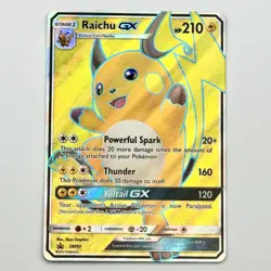 Raichu GX SM90 Lightly Played Sun & Moon Black Star Promo Full Art Pokemon TCG - Image 1