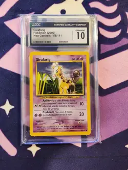 Girafarig 58/111 Neo Genesis-Unlimited Edition Pokemon Card CGC 10 - Pop 16 - Image 1