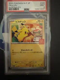 PSA 9 Pikachu 020/M-P McDonald's Happy Set Promo 2025 Pokemon Card Japanese - Image 1