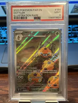 Pokemon TCG Dottler 184/182 Paradox Rift Illustration Rare Card - PSA 9 MINT - Image 1