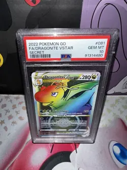 Pokemon Go Dragonite VSTAR Rainbow Secret Rare Card CGC 10 81/78 - Image 1