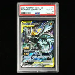 PSA GEM MT 10 2023 Pokemon PTCG CHN. csM2a SR Card 166/150 Pikachu & Zekrom-GX - Image 1