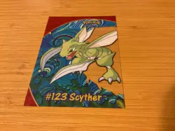 NEW 2000 TOPPS POKEMON CLEAR CARD #123 "SCYTHER" - Image 1