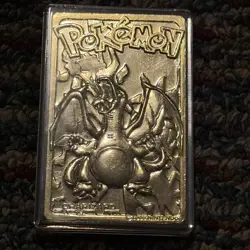 1999 Pokemon Charizard Gold Plated Trading Card Burger King - Image 1