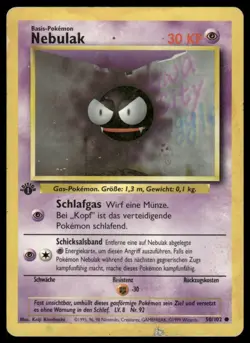 Pokemon Base Set Nebulak 1st Edition GERMAN #050/102 MP - Exact Card Shown - Image 1
