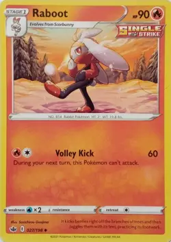 027/198 RABOOT | UNCOMMON | CHILLING REIGN POKEMON CARD - Image 1