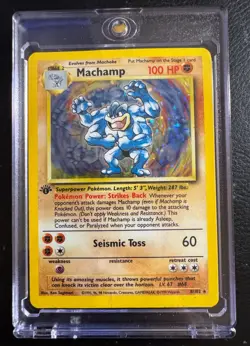Pokemon Card 1995 Machamp Base Set 8/102 Hologram 1st Edition Holo Rare Nice - Image 1