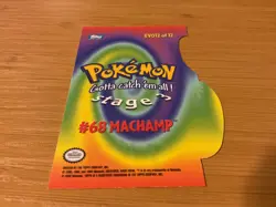 NEW 2000 TOPPS POKEMON DIE CUT CARD #68 EV012 OF 12 "MACHAMP" - Image 4