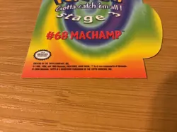 NEW 2000 TOPPS POKEMON DIE CUT CARD #68 EV012 OF 12 "MACHAMP" - Image 5