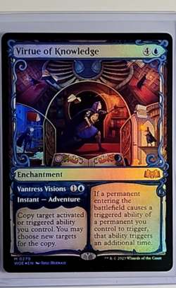 Magic The Gathering WOE Wilds of Eldraine Showcase Foil #279 Virtue of Knowledge - Image 1