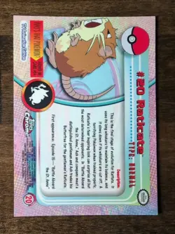 Pokemon Topps Chrome 2000 Raticate NM - Image 3