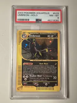 Pokemon Umbreon Aquapolis Holo Rare PSA 8 H29 - Image 1
