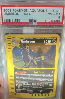 Pokemon Umbreon Aquapolis Holo Rare PSA 8 H29 - Image 3