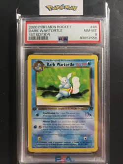 First Edition 2000 Pokemon Team Rocket 46/82 Dark Wartortle PSA NM-MT 8 - Image 1