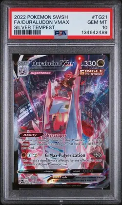 2022 POKEMON SWORD & SHIELD SILVER TEMPEST #TG21 FULL ART/DURALUDON VMAX PSA 10 - Image 1
