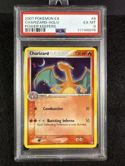 PSA 6 2007 POKEMON POWER KEEPERS CHARIZARD #6 HOLO FOIL - Image 1
