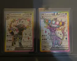 Pokemon TCG | Espeon EX 175 and Umbreon EX 176 | S&V Black Star Promo Pair - Image 1