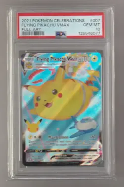 2021 Pokemon Celebrations 007/025 Flying Pikachu Vmax *PSA 10* Graded Full Art - Image 1