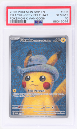 2023 Pokemon Black Star Promo X Van Gogh Pikachu With Grey Felt Hat #085 PSA 10 - Image 1