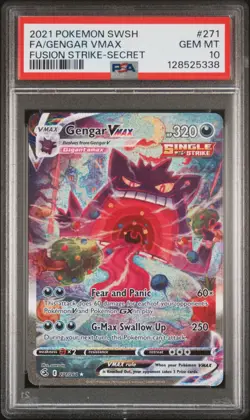 2021 POKEMON SWORD & SHIELD FUSION STRIKE SECRET FULL ART/GENGAR VMAX PSA 10 - Image 1